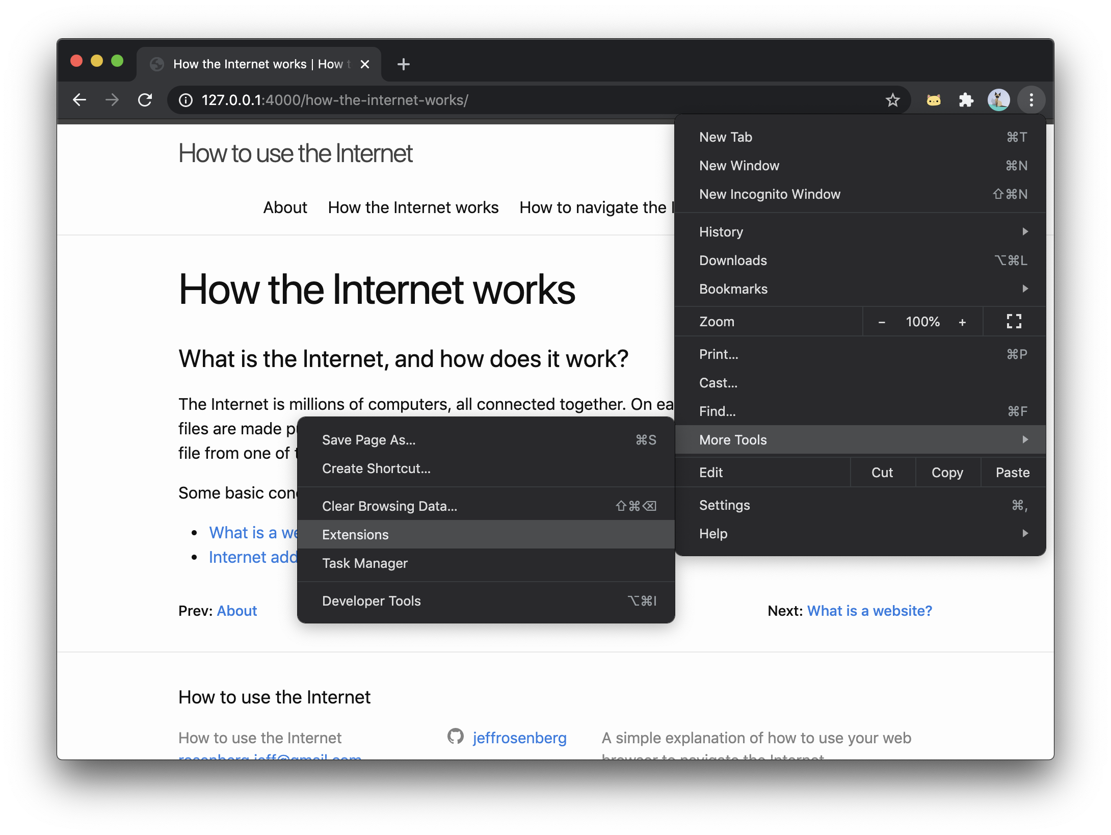 How to find extensions in the Chrome menu